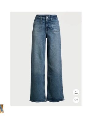 High-Rise Wide-Leg Jeans in Medium Blue